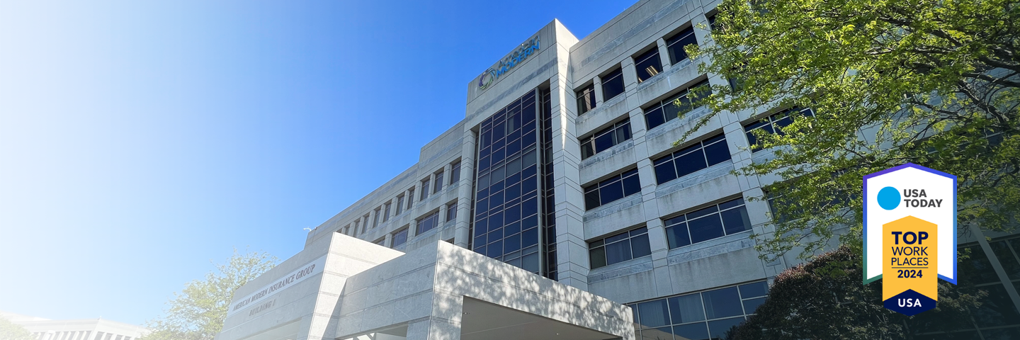 American modern building with top workplace award overlayed 